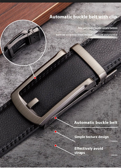 High quality men's automatic belt, business belt, adjustable belt, luxury belt, cowhide belt, ratchet belt