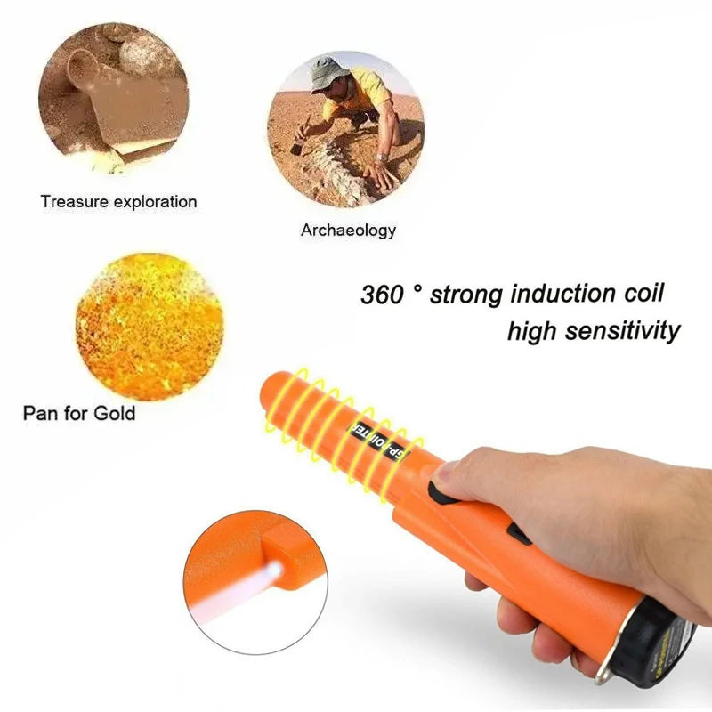 Metal Detector Outdoor Adventure Handheld Metal Detector Pinpointer   Finder Waterproof 360° Side Scan Metal Detector Rod