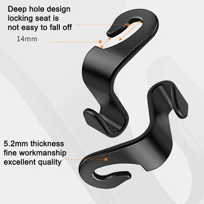 Car Headrest Hooks Hanger for Bags Seat Back Organizer Holder Clips Auto Fastener Hook Car Storage Interior Accessories