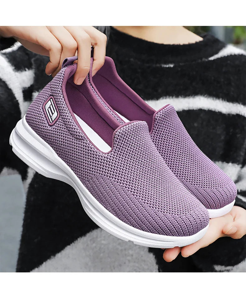 Women Vulcanized Shoes High Quality Sneakers Slip on Flats Men Loafers Breathable Mesh Walking Sneakers Women Sneakers