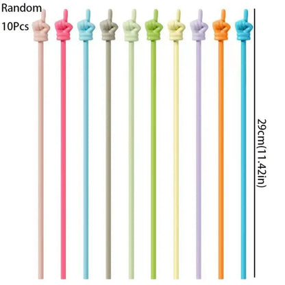 10Pcs/set Bendable Teaching Stick Smooth Colorful Finger Reading Stick No Burrs Hand Pointers Stick Teacher Supplies
