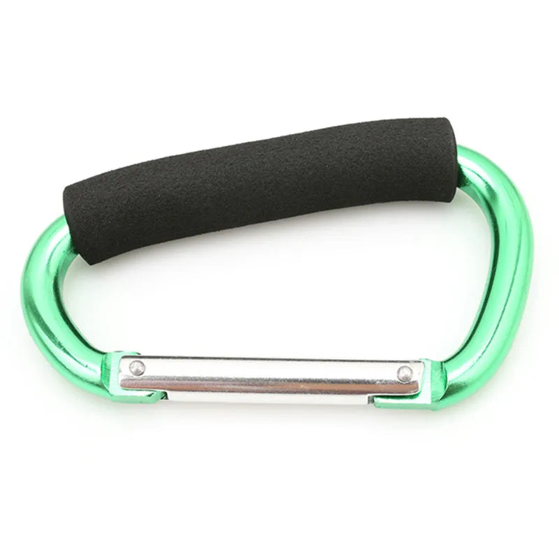 Large Carabiner Stroller Hooks Organizer Aluminum D Ring Spring Snap Keychain Clip Carry Handle for Hanging Purses Shopping Bags