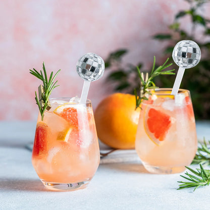 5/10/15 Mirror Disco Ball Stirrers Cocktail Stirrers Round Top Swizzle Sticks Coffee Stirrers 70s Disco Party Home Bar Decor