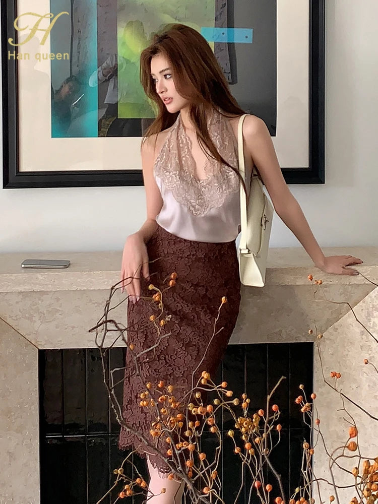 Casual Female Work Wear Office Shirts and Blouses Korean Basic Lace Shirts Women Vintage Clothing Chiffon Top