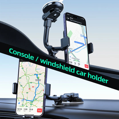 HOCO Car Center Console Windshield Phone Holder For iPhone 16/15 Pro Max Handsfree Universal Phone Mount For 4.7-7 inch Phones