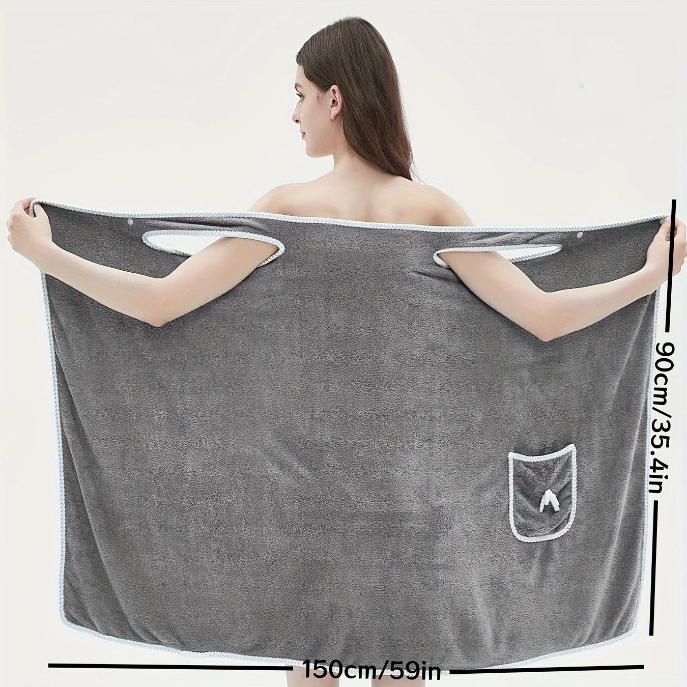 Bath Towel Household Women Wearable Wrap Adults Absorb Water Polyester Dry Hair Skirt Long Style Bathroom Washable Bathrobe