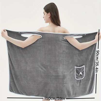 Bath Towel Household Women Wearable Wrap Adults Absorb Water Polyester Dry Hair Skirt Long Style Bathroom Washable Bathrobe