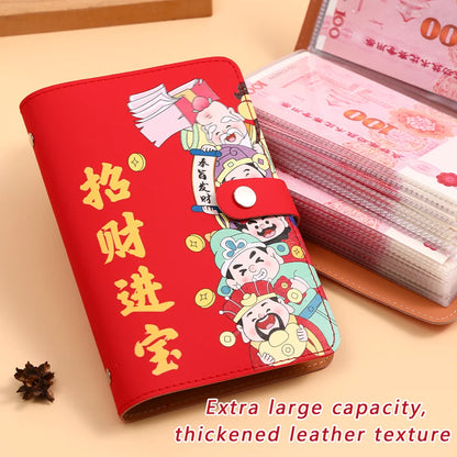 Large Capacity Cash Savings Book Soft Leather Fabri Family Finance Plan Book Bookkeeping Cash Storage Bag