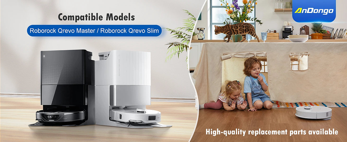 Roborock Qrevo Master / Qrevo Slim Robot Vacuums Cleaner Accessory Main Side Brush Hepa Filter Mop Cloths Dust Bag Spare Part