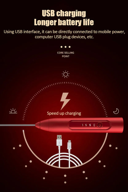 Electric Foamer Mixer Whisk Beater Stirrer 3-Speeds Coffee Milk Drink Frother USB Rechargeable Handheld Food Blender Whisk