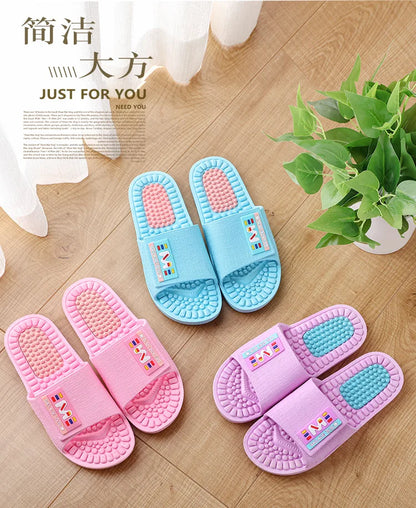 Soles massage slippers men's acupoints soles soles soles home indoor antiskid home lovers men's home cool slippers