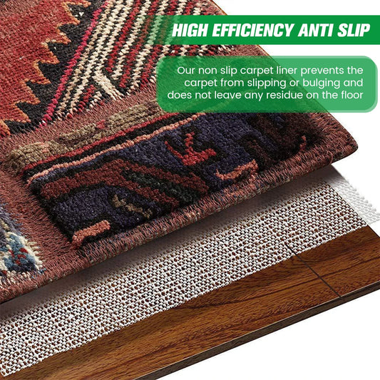Non-Slip Carpet Underlay Rug Gripper Anti Slip Underlay Multi Purpose Liner Non Slip Mat Mesh for Hard Floors Cushions