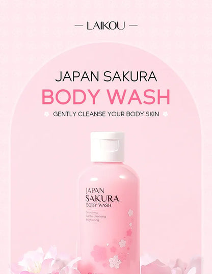 LAIKOU Sakura Shower Gel Long Moisturizing Smooth Long Lasting Fragrance Gentle Foam Body Cleansing Bath Product 100ml