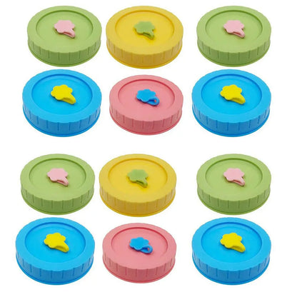 Universal Mason Jar Lids With Straw Hole 70mm Diameter Drinking Storage Cap Wide Mouth Leak Proof Kitchen Supplies