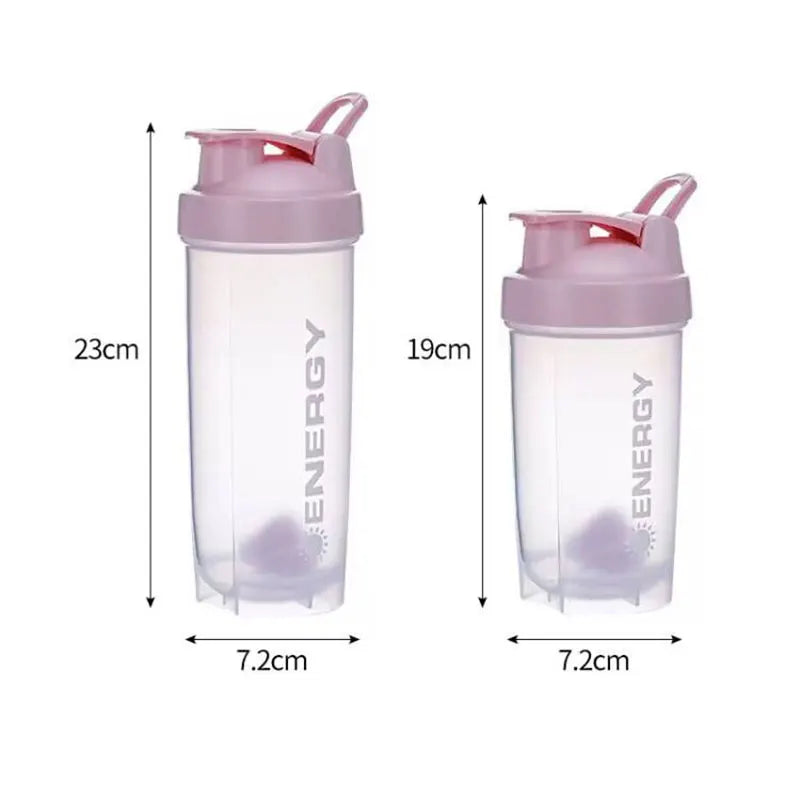 Portable Shaker Bottle with Stirring Ball, Perfect for Protein Shakes and Pre-Workout, Water Bottles without BPA, 500 ml, 700ml