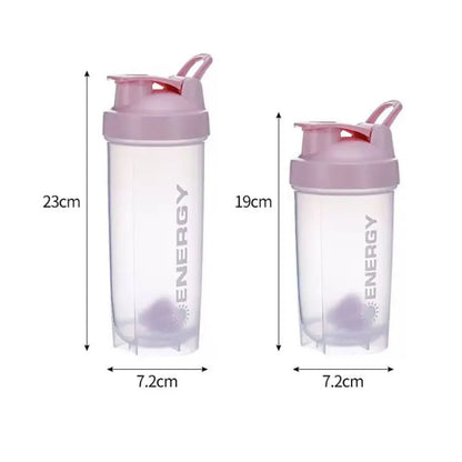 Portable Shaker Bottle with Stirring Ball, Perfect for Protein Shakes and Pre-Workout, Water Bottles without BPA, 500 ml, 700ml