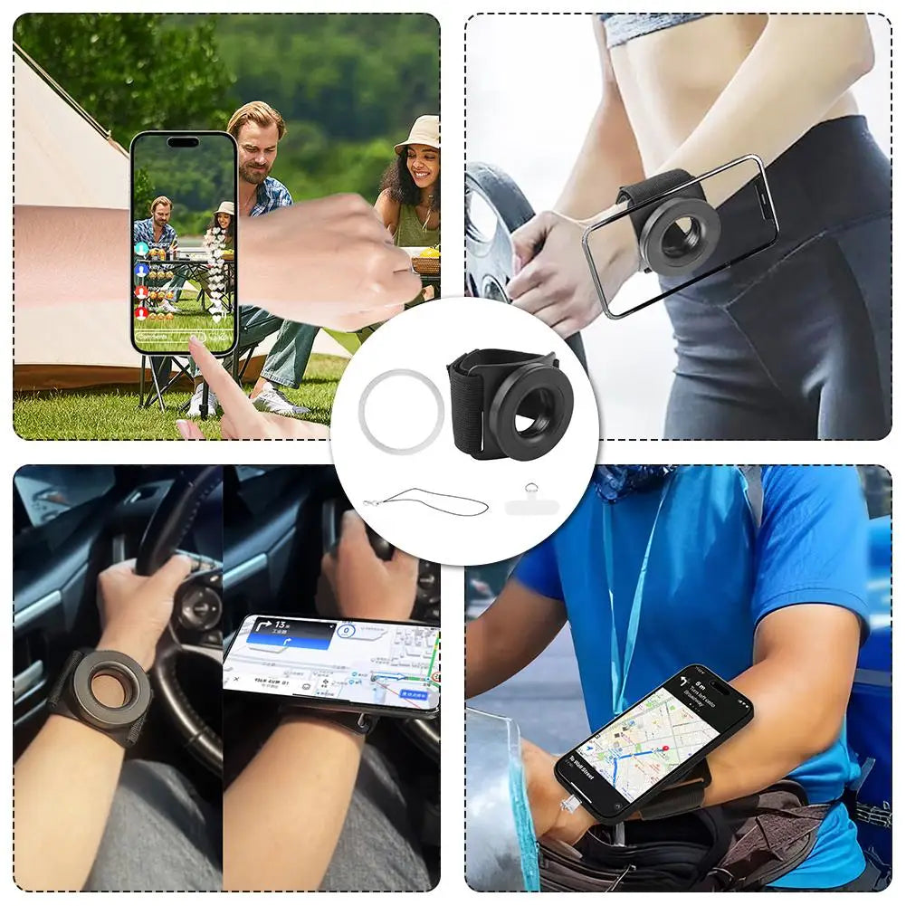 Wrist Strap Magnetic Phone Holder Universal Suitable For Navigation And Sports Easy To Disassemble With Anti Loss Rope