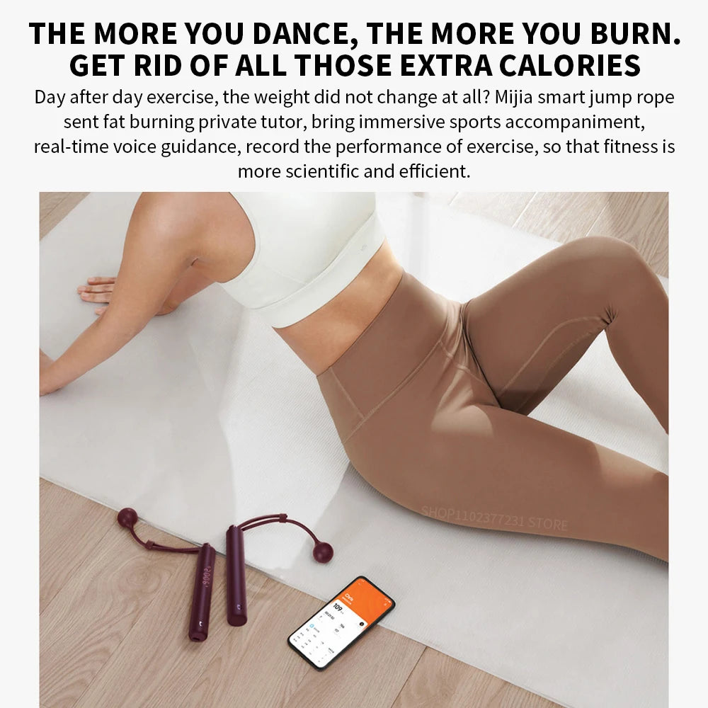 Xiaomi Mijia Smart Skipping Jump Rope Counter With xiaomi Fit App Adjustable Calorie Calculation Sport Fitness Professional