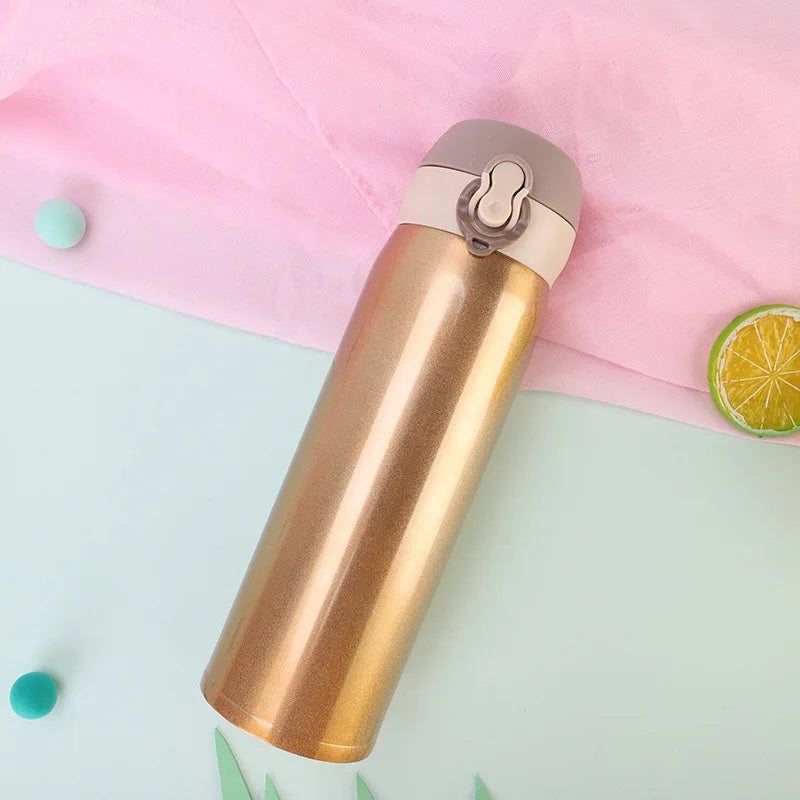 Stainless Steel Vacuum Flask Light Weight Student Thermos Portable Bottle Student Water Cup 350ml