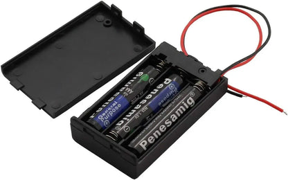 1/2/3/4 Slot AA Battery Holder,1.5V/3V/4.5V/6V AA Battery Box with Leads Wires ON/Off Switch and Screw Cap Case Back Cover