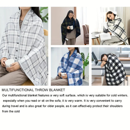 1pc Wearable Blankets Shawl Blanket Flannel Lazy Casual Office Blanket 1pc Wearable Blankets Shawl Blanket Flannel Lazy Casual O