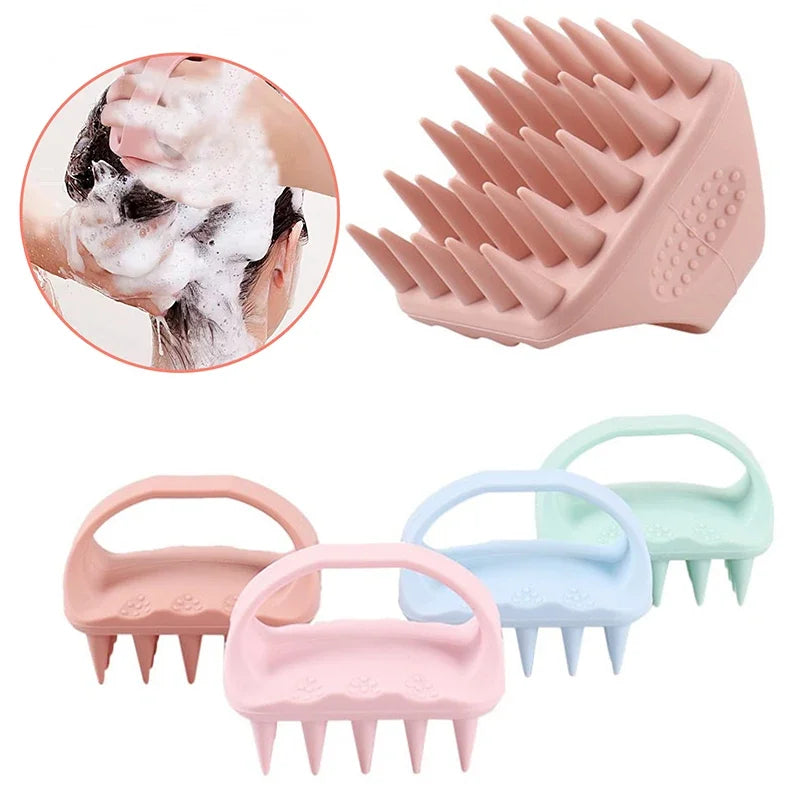 Scalp Scrubber Shampoo Brush Massager Clean Scalp Comb With Handle Hair Washing Brush Scalp Exfoliator Brush Head Scrubber Tools