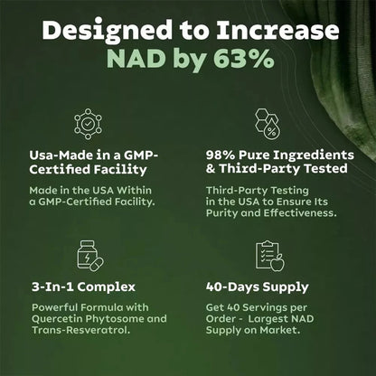 NAD+ Supplements for Anti-Aging Energy Focus and Nicotinamide Riboside Resveratrol