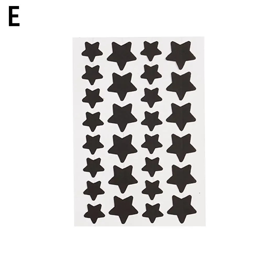 Black Star-Shaped Acne Stickers, Invisible Hydrocolloid Pimple Patches, Blemish Spot Cover Treatment,Skin Care Tool