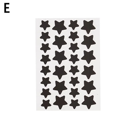 Black Star-Shaped Acne Stickers, Invisible Hydrocolloid Pimple Patches, Blemish Spot Cover Treatment,Skin Care Tool