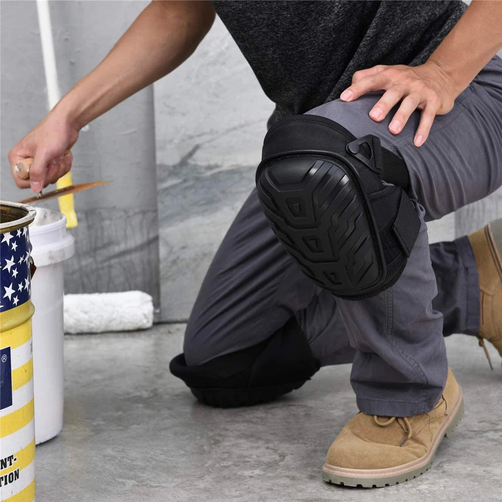 Construction Knee Pads with Thick Foam and Gel Cushioning, Adjustable Kneepads Straps for Work Flooring Gardening