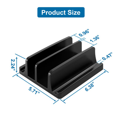 Vertical Laptop Stand, 3 Slots  Desk Laptop Holder & Laptop Docking Station Stand for MacBook, Tablet, Phone - Universal