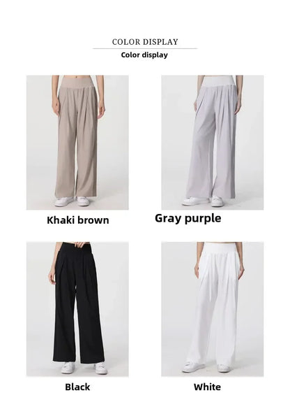 Yoga Pants Women's Loose Running Casual Pants Spring Summer Breathable Wide Leg Flare Outer Wear Sweatpants