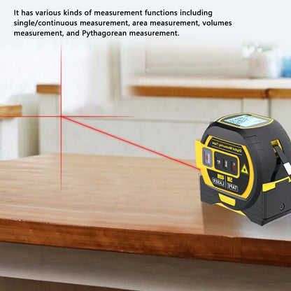 Laser Tape Measure 3 In 1 Digital Tape Measure High Precision Laser Rangefinder Steel Tape Measure