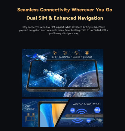 Cubot Tab KingKong 2, Rugged Tablet Android 14, Helio G99, 20400mAh Battery,16GB RAM+256GB ROM, IP68 Waterproof, 10.95" Screen