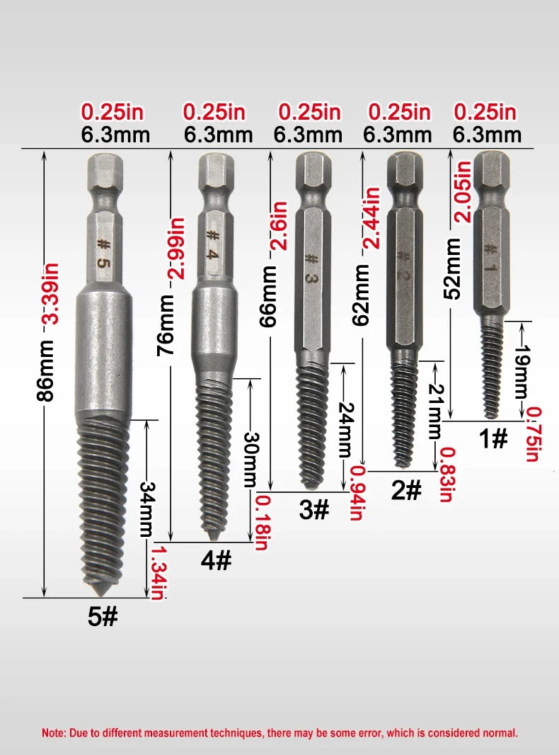 Screw Extractor10pc Hexagonal Shank Broken Head Screwdriver Set Electric Drill Tool for Removing Stripped Screws multifunctional