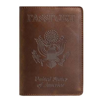 Genuine Leather Passport Cover USA Travel Accessories Menassport Holder America Passport Pouch