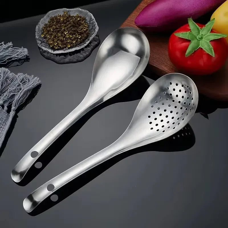 Stainless Steel Strainer Spoon Kitchen Colander Spoon Spoon Filter Strainer Food ScoopPerforated Skimmer Colander