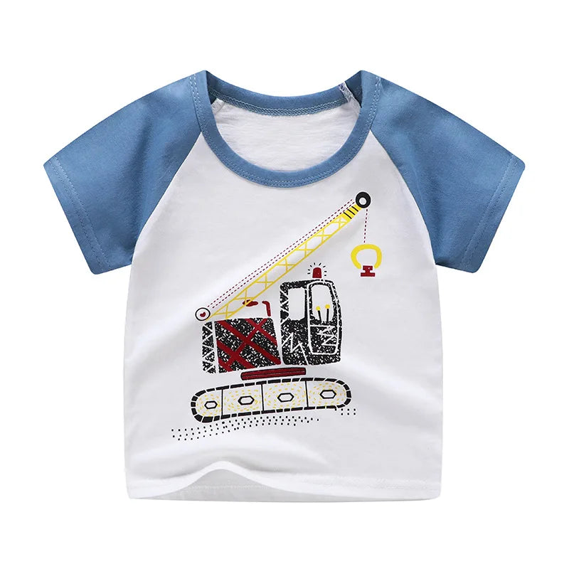 Children's Clothing T-Shirt  Kids Clothes Boys Girls Summer Cartoon Tops Short Sleeve Clothes 100% Cotton Baby Clothing