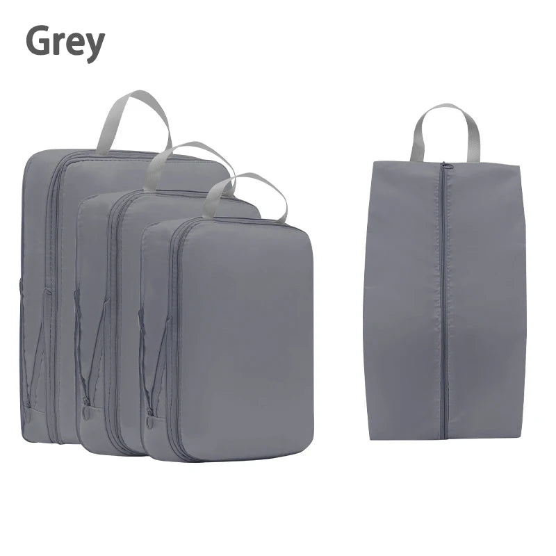 4Pcs/Set Travel Compression Bag Luggage Organizer Travel Pouch Packing Cubes for Travel Bag Organizer Travel Storage Bag