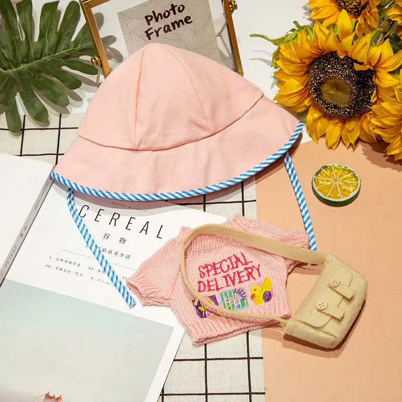 1set Clothes Suit Exquisite Soft Knitted Sweater DIY Accessories For 30cm Kawaii Yellow Duck Lalafanfan Plush Toys Stuffed Dolls