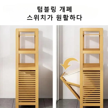 Dirty Clothes Basket Wood Vine Weaving Laundry Hamper Multi-function Bathroom Rack Large Capacity Laundry Baskets Storage Rack