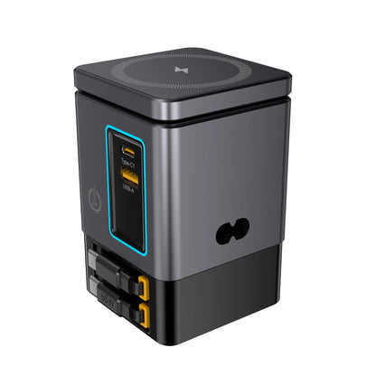 6-in-1 105W Charging Station with Retractable USB-C Cable Power Combo Tower for Multiple Devices Fast Charger for iPhone, Airpod