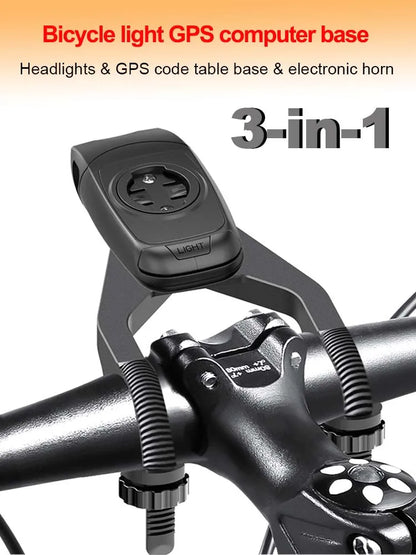 Bicycle lights & horns & Garmin computer stand 3in1, stacked BIKE computer base computer stand cycling code watch base headlighg
