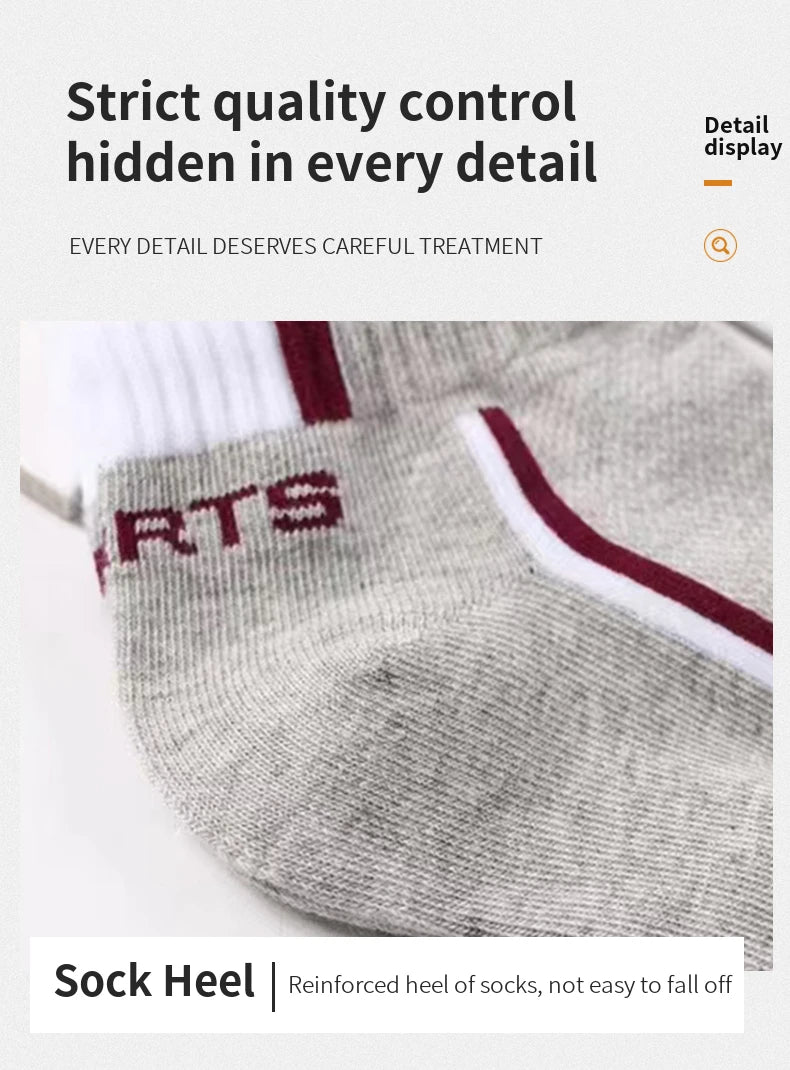 5 Pairs/pack of "Sports" MEN'S Summer Socks, Personalized Boat Socks, Breathable Mesh, Youth Student Socks, Mixed Colors