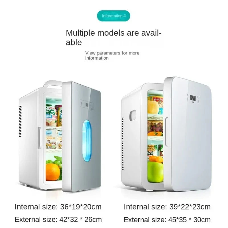 Mini Fridge 25L Dual-Core Compact Refrigerator For Car Portable AC/DC Small Cooler And Warmer With Digital Temperature Control