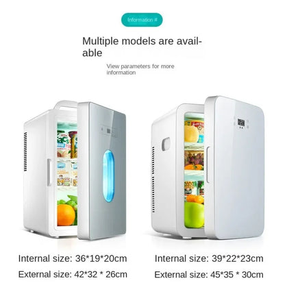 Mini Fridge 25L Dual-Core Compact Refrigerator For Car Portable AC/DC Small Cooler And Warmer With Digital Temperature Control