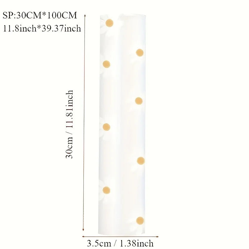 1 Roll Daisy Flower Drawer Shelf Liner for Cabinets Non-Adhesive Drawer Liner Non-Slip Refrigerator Liner Waterproof Fridge Pad