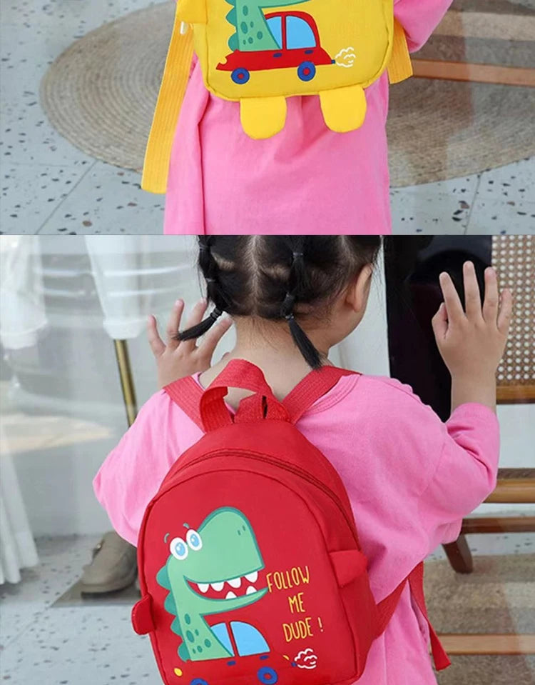 Children Cute Cartoon Dinosaur School Bags Anti-lost Backpacks Toddler Rucksack Kindergarten Schoolbag