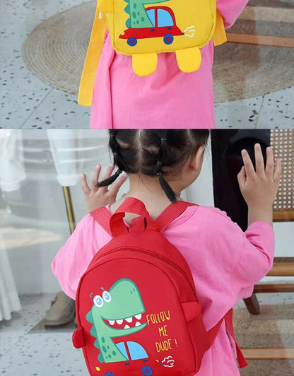 Children Cute Cartoon Dinosaur School Bags Anti-lost Backpacks Toddler Rucksack Kindergarten Schoolbag