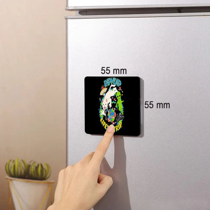 Cat R-Ripndips Fridge Photo Fridge Magnet Square Stickers Personalize Home Decor Souvenirs Gift